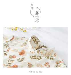 所然原创文艺新中式立领短袖飘逸东方艺术清新印花连衣裙 舞动东方神韵